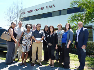 Tampa Electric team members at the Crisis Center of Tampa Bay for a tour.