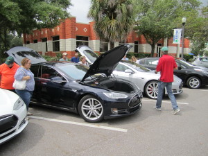 Electric vehicles on display at the Drive Electric Tampa Bay event in Oldsmar. 