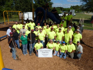 The team from the Polk 2 Combined-Cycle Project at Loyce Harpe Park. 