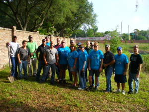 Volunteers from the Arbor Day tree-planting effort in Temple Terrace.