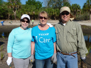 Tracy Mortellaro, Beverly Morgan and Paul Carpinone at the Newman Branch III site.