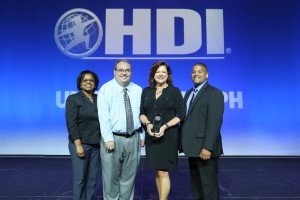 Representing TECO with their acceptance of HDI's 2016 Team Excellence Award, are, from left: Karen Mincey, Ben Compton, Cay Robertson and David Maldonado.
