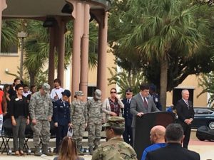 Bill McNair took this photo with his phone at the Nov. 9 ceremony for veterans at Joe Chillura Park in Tampa.